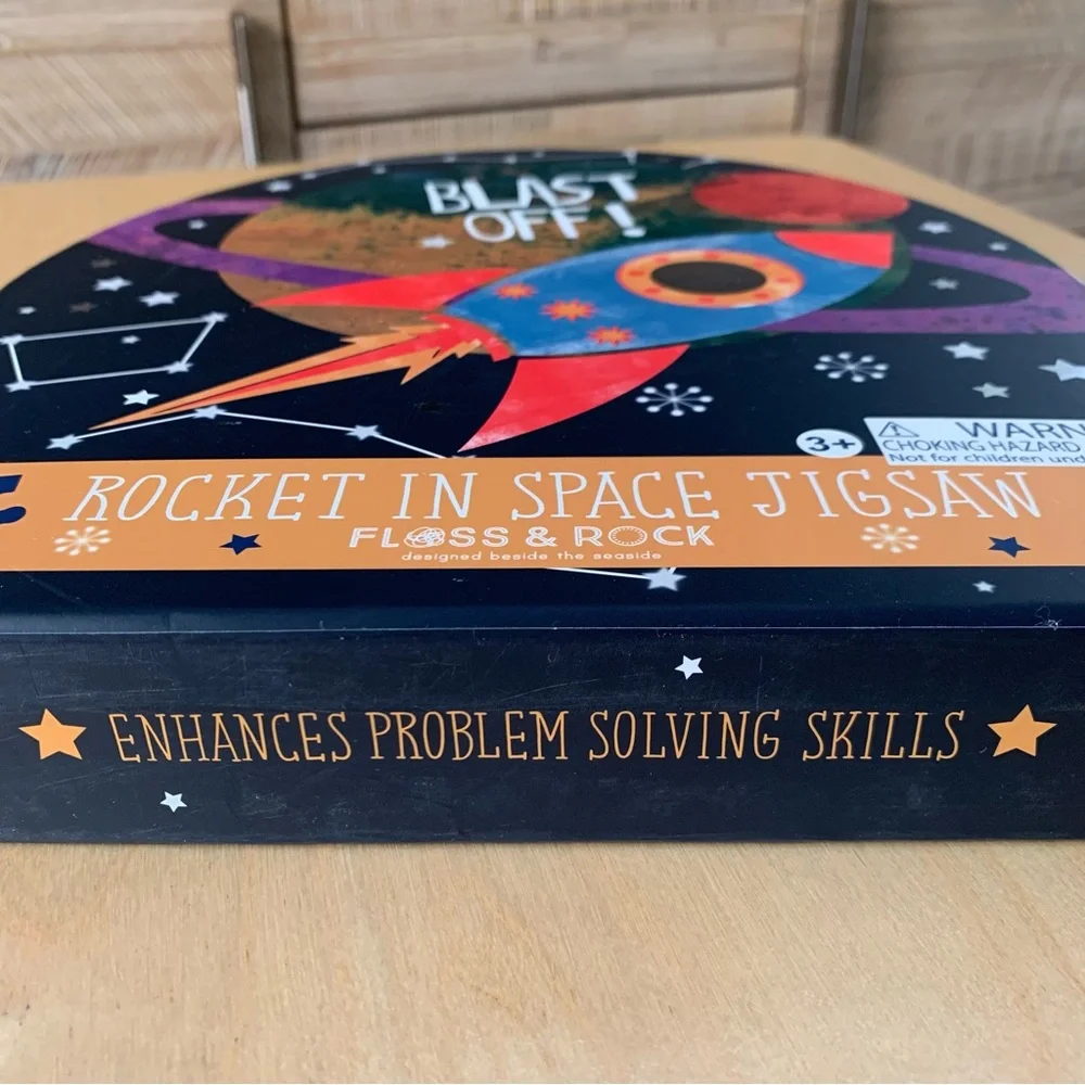 NEW Floss and Rock 40-Piece Jigsaw Floor Puzzle - Rocket In Space